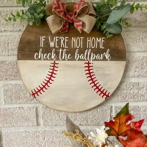 Baseball Themed Welcome Sign with Bow